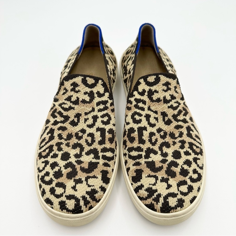 Rothy's The Original Slip On Sneaker Desert Cat Leopard Print Shoes - Picture 2 of 12